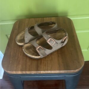 Kids Brown Adjustable Double-Strap Sandals